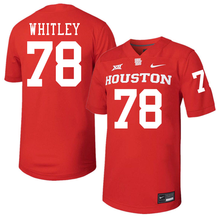 Wilson Whitley Houston Jersey,Houston Cougars #78 Wilson Whitley Jersey Youth College Uniforms-Red